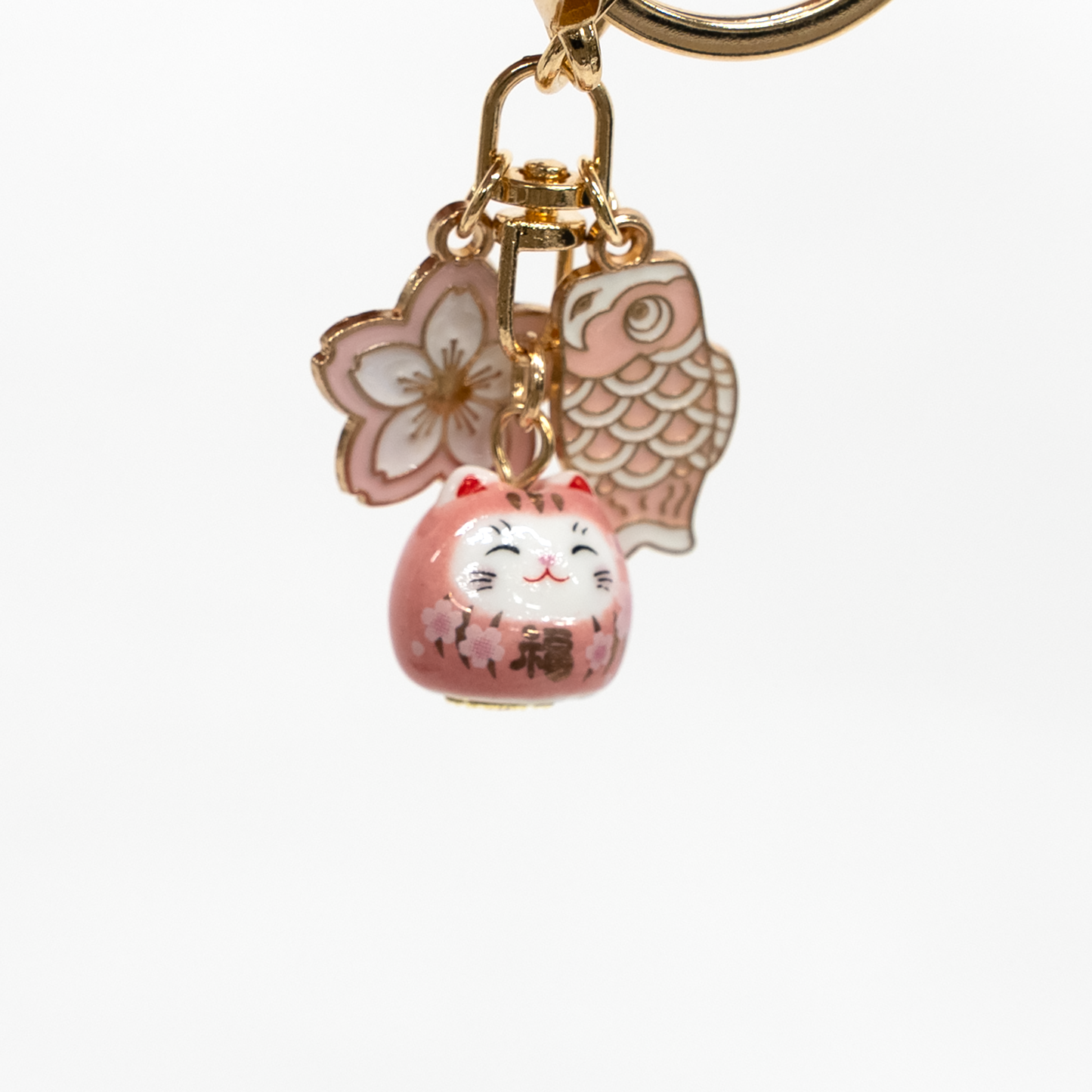 Porte-clés poupée Daruma Sakura (Fleur de cerisier) Koinobori (Bannière carpe) Rose