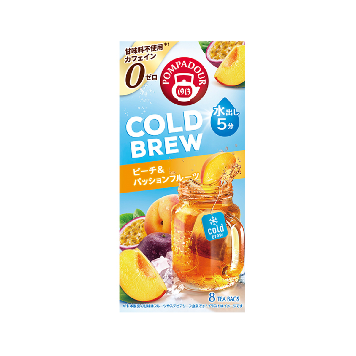 Pompadour Cold Brew Peach & Passion Fruit Fruit Tea (8 Tea Bags)