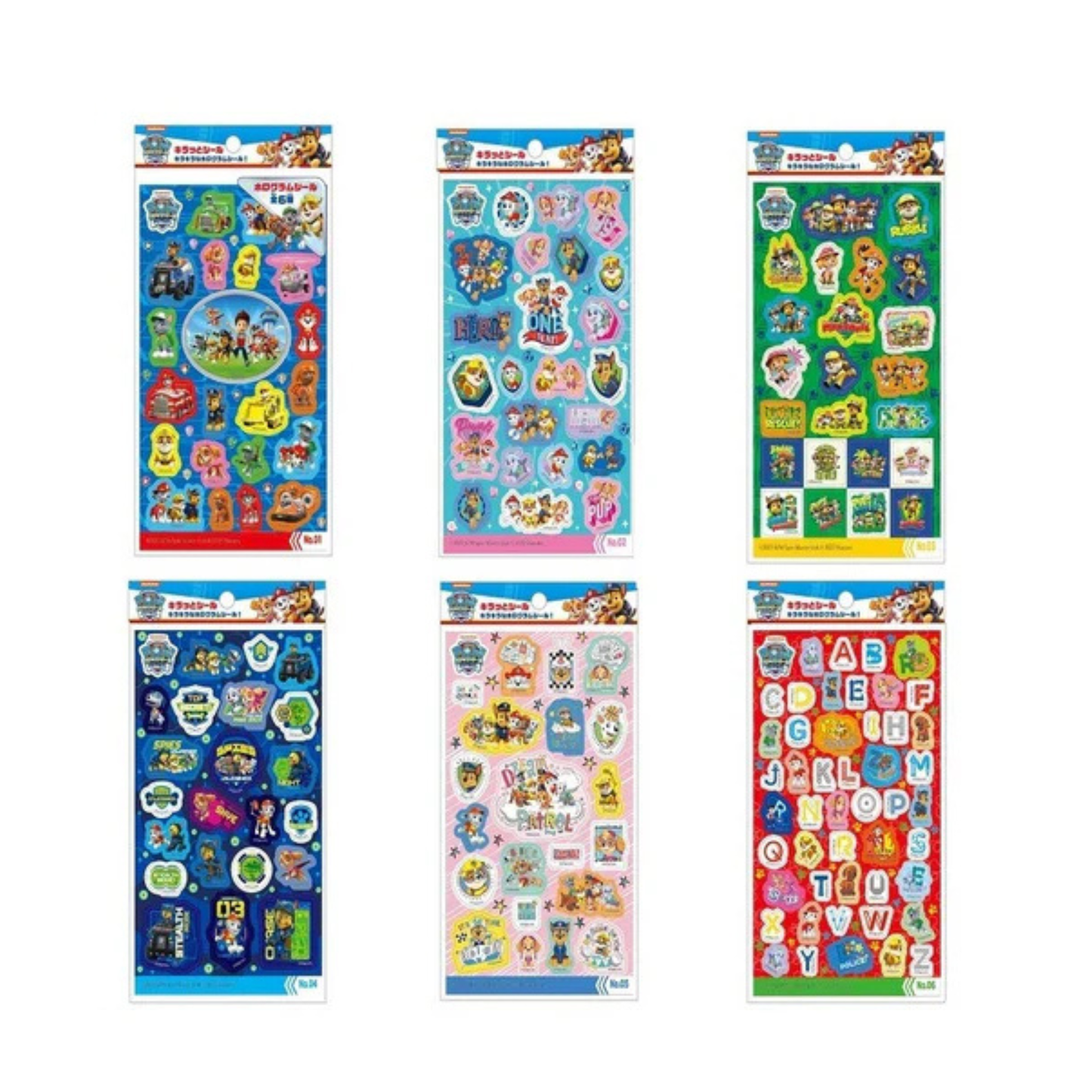 DAISO Paw Patrol Charakter Glitzeraufkleber