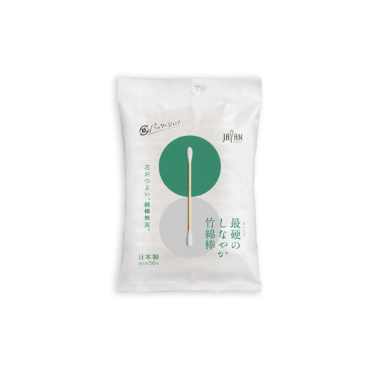 Heiwa Medic Extra-Firm Flexible Bamboo Cotton Swabs 50pcs