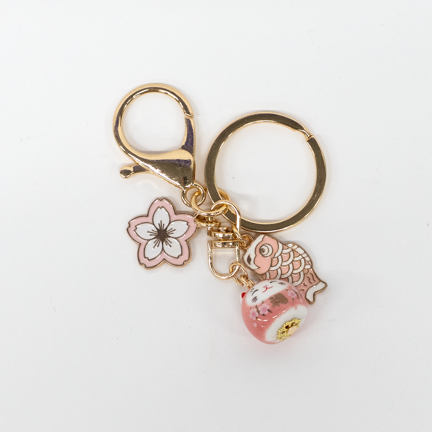 Porte-clés poupée Daruma Sakura (Fleur de cerisier) Koinobori (Bannière carpe) Rose